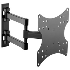 "Basic FULLMOTION TV Wall Mount (S) - Stunning Black Design for 23'' to 42'' TVs - Fully Movable Double Arm Joint for Ultimate V